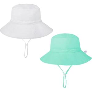 imageBaby Sun Hat Adjustable Cap Toddler Beach Summer Hats UPF 50 for Baby Girl BoyWhitelight Green