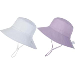 imageBaby Sun Hat Adjustable Cap Toddler Beach Summer Hats UPF 50 for Baby Girl BoyWhitepurple