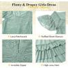 imageAmerican Trends Boho Dress Girls Formal Dress Ruffle Short Sleeve ALine Maxi Dress Elegant Flowy Dress for 613 YearsGreen