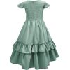 imageAmerican Trends Boho Dress Girls Formal Dress Ruffle Short Sleeve ALine Maxi Dress Elegant Flowy Dress for 613 YearsGreen