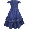 imageAmerican Trends Boho Dress Girls Formal Dress Ruffle Short Sleeve ALine Maxi Dress Elegant Flowy Dress for 613 YearsNavy Blue