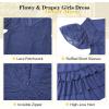 imageAmerican Trends Boho Dress Girls Formal Dress Ruffle Short Sleeve ALine Maxi Dress Elegant Flowy Dress for 613 YearsNavy Blue