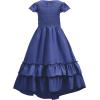 imageAmerican Trends Boho Dress Girls Formal Dress Ruffle Short Sleeve ALine Maxi Dress Elegant Flowy Dress for 613 YearsNavy Blue