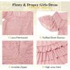 imageAmerican Trends Boho Dress Girls Formal Dress Ruffle Short Sleeve ALine Maxi Dress Elegant Flowy Dress for 613 YearsPink