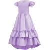 imageAmerican Trends Boho Dress Girls Formal Dress Ruffle Short Sleeve ALine Maxi Dress Elegant Flowy Dress for 613 YearsPurple