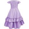 imageAmerican Trends Boho Dress Girls Formal Dress Ruffle Short Sleeve ALine Maxi Dress Elegant Flowy Dress for 613 YearsPurple