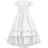 imageAmerican Trends Boho Dress Girls Formal Dress Ruffle Short Sleeve ALine Maxi Dress Elegant Flowy Dress for 613 YearsWhite