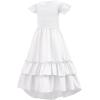 imageAmerican Trends Boho Dress Girls Formal Dress Ruffle Short Sleeve ALine Maxi Dress Elegant Flowy Dress for 613 YearsWhite