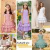 imageAmerican Trends Boho Dress Girls Formal Dress Ruffle Short Sleeve ALine Maxi Dress Elegant Flowy Dress for 613 YearsWhite