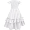 imageAmerican Trends Boho Dress Girls Formal Dress Ruffle Short Sleeve ALine Maxi Dress Elegant Flowy Dress for 613 YearsWhite