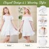 imageAmerican Trends Girls Dress Ruffle Dress Tie Back Short Sleeve Square Neck Off Shoulder Dress for Girls 415 YearsAmerican Flag