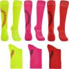 imageAmerican Trends Girls Softball Socks with Stitches 3 Pairs Youth Athletic Softball Socks for Youth Soccer Baseball SocksRose Red  Yellow  Red