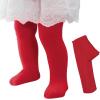imageAmerican Trends Toddler Tights Footed Dance Tights Baby Girls Leggings Ultra Soft Ballet Tights Baby Stockings for 14TRed