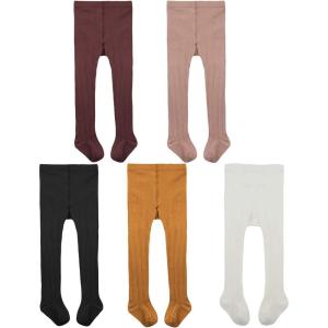 imageAmerican Trends Baby Tights Non Slip Skid Baby Girl Tight Toddler Stocking Pants Cable Knit Infant LeggingsB 5 Pack Black White Ginger Pink Purple