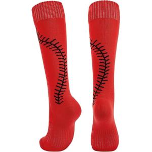 imageAmerican Trends Softball Socks for Youth Girls ampamp Adult Baseball Softball Socks Athletic Socks with Stitchs Youth GirlsRed