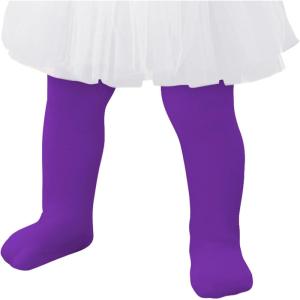imageAmerican Trends Toddler Tights Footed Dance Tights Baby Girls Leggings Ultra Soft Ballet Tights Baby Stockings for 14TPurple