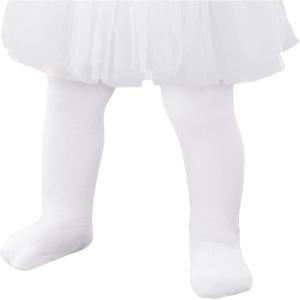 imageAmerican Trends Toddler Tights Footed Dance Tights Baby Girls Leggings Ultra Soft Ballet Tights Baby Stockings for 14TWhite