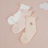imageAmerican Trends Baby Girls Socks Toddler Anti Slip Non Socks Cotton Little Girls Frilly Dress Socks Crew SocksPinkwhiteorange