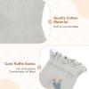 imageAmerican Trends Baby Girls Socks Toddler Anti Slip Non Socks Cotton Little Girls Frilly Dress Socks Crew SocksWhitegreypink