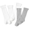 imageAmerican Trends Baby Knee High Socks Girls Tube Long Socks Boys Newborn Infants Toddlers Ruffled Socks5 Pack Grey  White