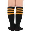 imageAmerican Trends Kids Socks Knee High Uniform Sports Soccer Socks Stripes Tube Socks for Child Boys Girls1 Pack Black Orange