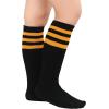 imageAmerican Trends Kids Socks Knee High Uniform Sports Soccer Socks Stripes Tube Socks for Child Boys Girls1 Pack Black Orange