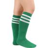 imageAmerican Trends Kids Socks Knee High Uniform Sports Soccer Socks Stripes Tube Socks for Child Boys Girls1 Pack Green  White