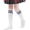 imageAmerican Trends Kids Socks Knee High Uniform Sports Soccer Socks Stripes Tube Socks for Child Boys Girls1 Pack White  Black