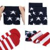 imageAmerican Trends Kids Toddler Soccer Socks Knee High Tube long Socks Three Stripes Uniform Socks for Boys Girls 19 years1 Pack American Flag