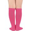 imageAmerican Trends Kids Toddler Soccer Socks Knee High Tube long Socks Three Stripes Uniform Socks for Boys Girls 19 years1 Pack Hot Pink