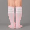 imageAmerican Trends Kids Toddler Soccer Socks Knee High Tube long Socks Three Stripes Uniform Socks for Boys Girls 19 years1 Pack Pink White