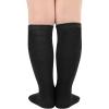 imageAmerican Trends Kids Toddler Soccer Socks Knee High Tube long Socks Three Stripes Uniform Socks for Boys Girls 19 years1 Pack Pure Black