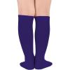 imageAmerican Trends Kids Toddler Soccer Socks Knee High Tube long Socks Three Stripes Uniform Socks for Boys Girls 19 years1 Pack Purple