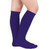 imageAmerican Trends Kids Toddler Soccer Socks Knee High Tube long Socks Three Stripes Uniform Socks for Boys Girls 19 years1 Pack Purple