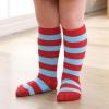 imageAmerican Trends Kids Toddler Soccer Socks Knee High Tube long Socks Three Stripes Uniform Socks for Boys Girls 19 years1 Pack Red Blue Stripes
