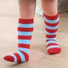 imageAmerican Trends Kids Toddler Soccer Socks Knee High Tube long Socks Three Stripes Uniform Socks for Boys Girls 19 years1 Pack Red Blue Stripes