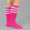 imageAmerican Trends Kids Toddler Soccer Socks Knee High Tube long Socks Three Stripes Uniform Socks for Boys Girls 19 years1 Pack Rose Pink White