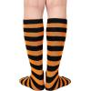 imageAmerican Trends Kids Toddler Soccer Socks Knee High Tube long Socks Three Stripes Uniform Socks for Boys Girls 19 years1 Pack Striped Black Orange