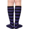imageAmerican Trends Kids Toddler Soccer Socks Knee High Tube long Socks Three Stripes Uniform Socks for Boys Girls 19 years1 Pack Striped Black Purple