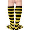 imageAmerican Trends Kids Toddler Soccer Socks Knee High Tube long Socks Three Stripes Uniform Socks for Boys Girls 19 years1 Pack Striped Black Yellow