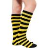 imageAmerican Trends Kids Toddler Soccer Socks Knee High Tube long Socks Three Stripes Uniform Socks for Boys Girls 19 years1 Pack Striped Black Yellow