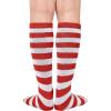 imageAmerican Trends Kids Toddler Soccer Socks Knee High Tube long Socks Three Stripes Uniform Socks for Boys Girls 19 years1 Pack Striped Red White