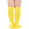 imageAmerican Trends Kids Toddler Soccer Socks Knee High Tube long Socks Three Stripes Uniform Socks for Boys Girls 19 years1 Pack Yellow