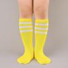 imageAmerican Trends Kids Toddler Soccer Socks Knee High Tube long Socks Three Stripes Uniform Socks for Boys Girls 19 years1 Pack Yellow White