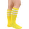 imageAmerican Trends Kids Toddler Soccer Socks Knee High Tube long Socks Three Stripes Uniform Socks for Boys Girls 19 years1 Pack Yellow White