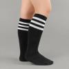 imageAmerican Trends Kids Toddler Soccer Socks Knee High Tube long Socks Three Stripes Uniform Socks for Boys Girls 19 years2 Pack Blue White Black White