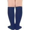 imageAmerican Trends Kids Toddler Soccer Socks Knee High Tube long Socks Three Stripes Uniform Socks for Boys Girls 19 years3 Pack Navy Blue