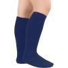 imageAmerican Trends Kids Toddler Soccer Socks Knee High Tube long Socks Three Stripes Uniform Socks for Boys Girls 19 years3 Pack Navy Blue