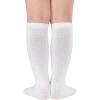 imageAmerican Trends Kids Toddler Soccer Socks Knee High Tube long Socks Three Stripes Uniform Socks for Boys Girls 19 years3 Pack White