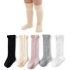 imageAmerican Trends Baby Knee High Socks Girls Tube Long Socks Boys Newborn Infants Toddlers Ruffled Socks01 a 5 Pack Colorful